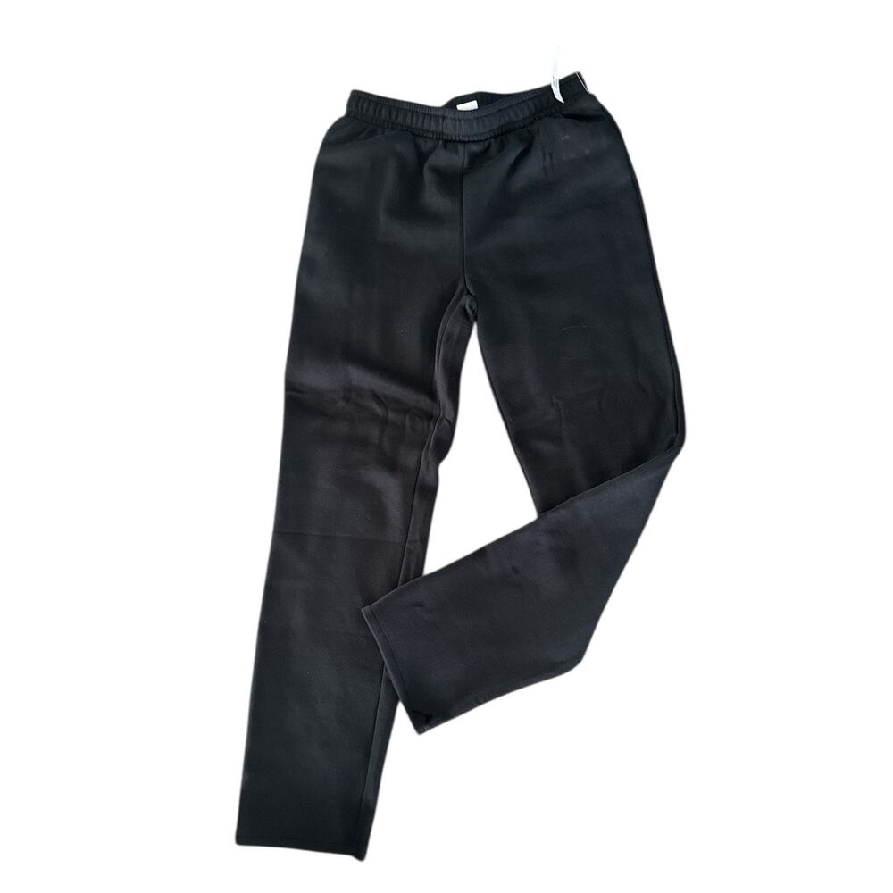 New Gap Black Logo Lightweight Fleece Straight Leg Pants XS